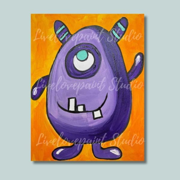 purple Halloween monster