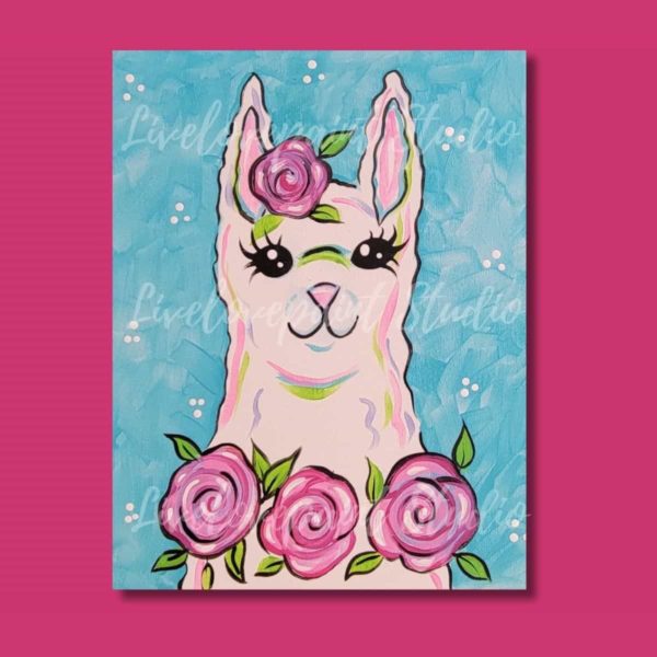 llama painting, kids parties, paint party