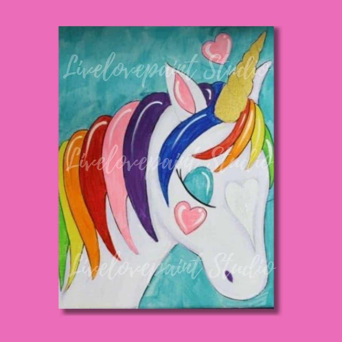 Fun, Easy Paint Kit for Kits: Pre-sketched Canvas Rainbow