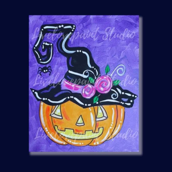 october, halloween, pumpkin, witch, fall painting,